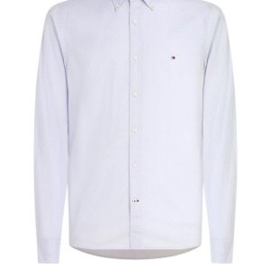 Camicia Classica Flex Mini Print da Uomo - Celeste