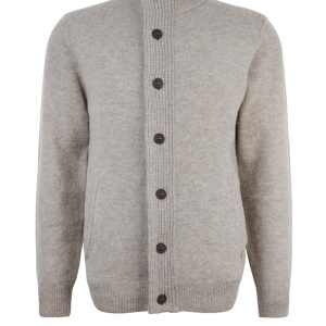 Cardigan Essential Patch Zip da Uomo - Beige