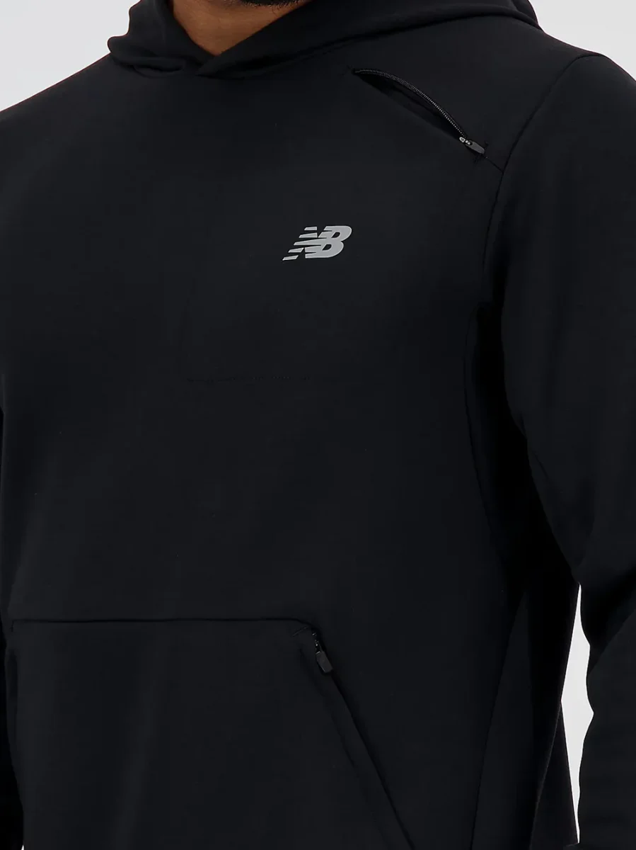 Felpa Cappuccio Tech Knit da Uomo - Nero - immagine 4