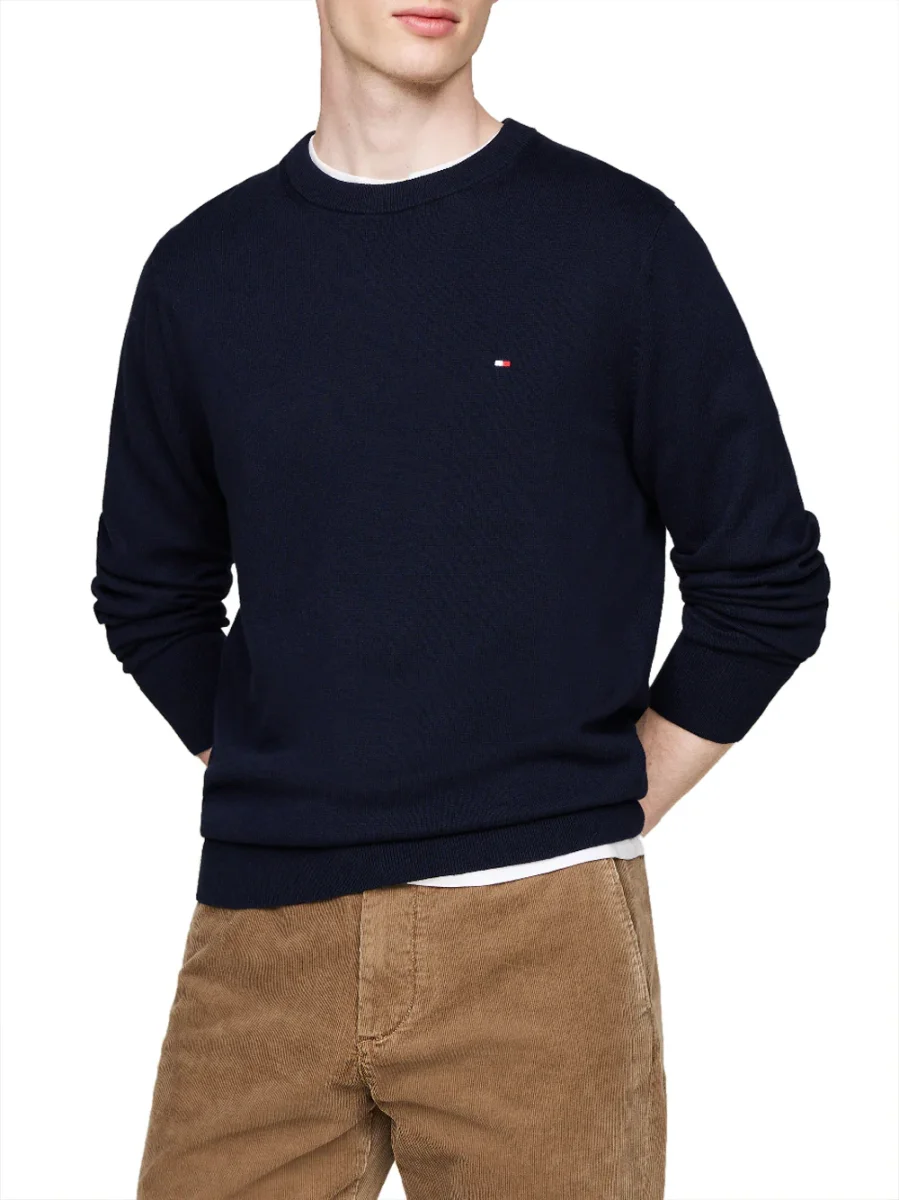 Pullover Pima Org Ctn Cashmer Uomo Mod. MW0MW28046 DW5 Desert Sky