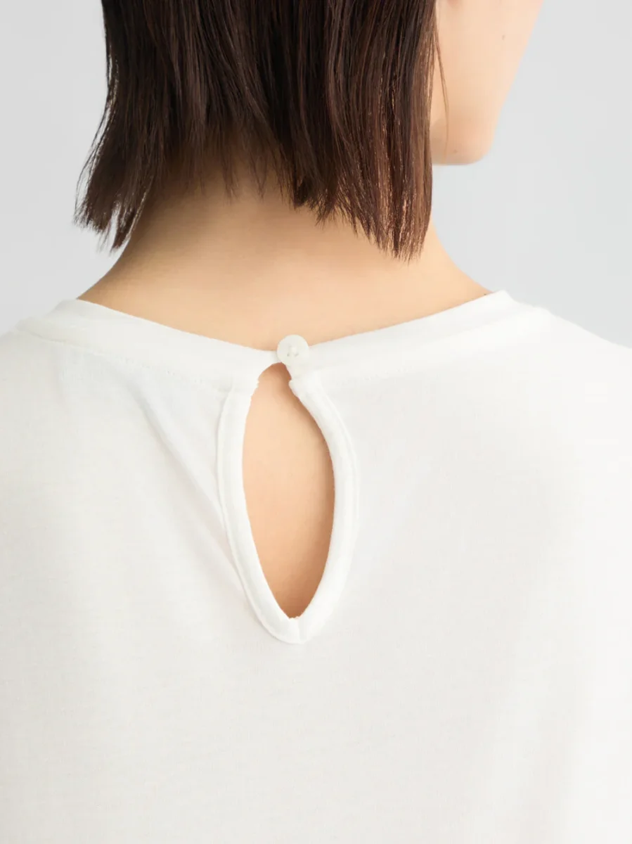 T-shirt con Volant da Donna - Bianco - immagine 6