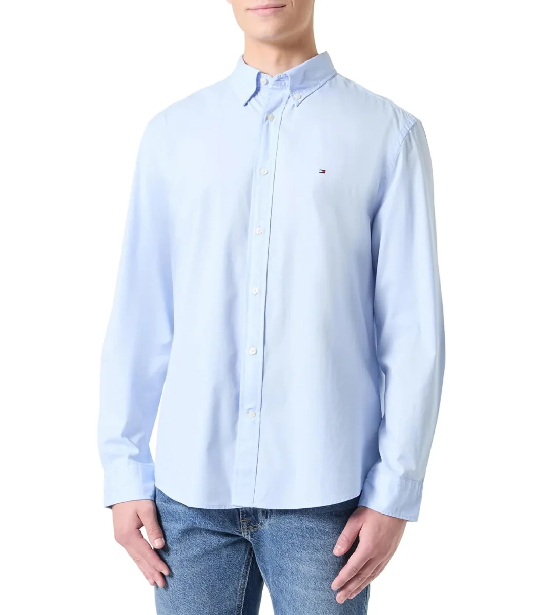 Camicia Maniche Lunghe Uomo Mod. MW0MW39988 C3Q Celeste