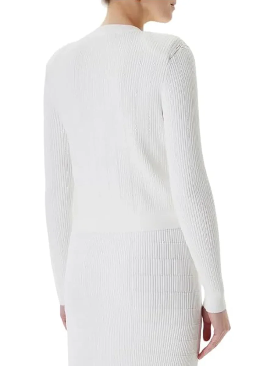 Cardigan Donna Mod. W5YR09 Z0130 G012 Bianco - immagine 3