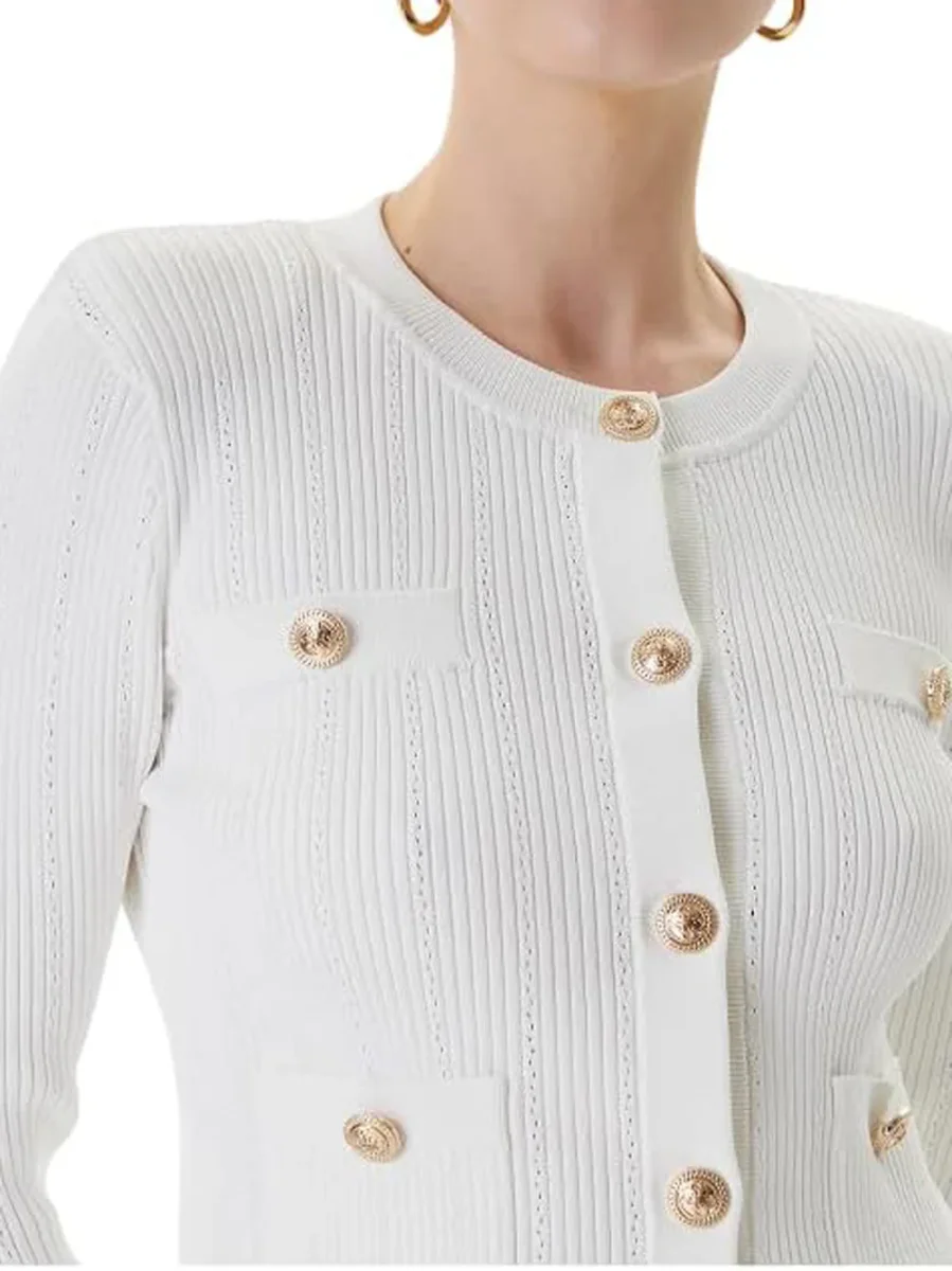 Cardigan Donna Mod. W5YR09 Z0130 G012 Bianco - immagine 8