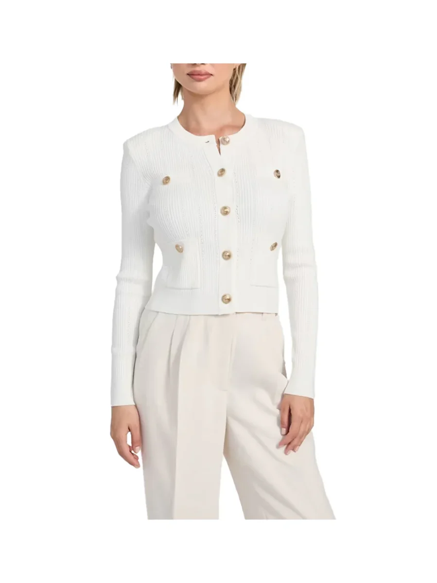 Cardigan Donna Mod. W5YR09 Z0130 G012 Bianco - immagine 6