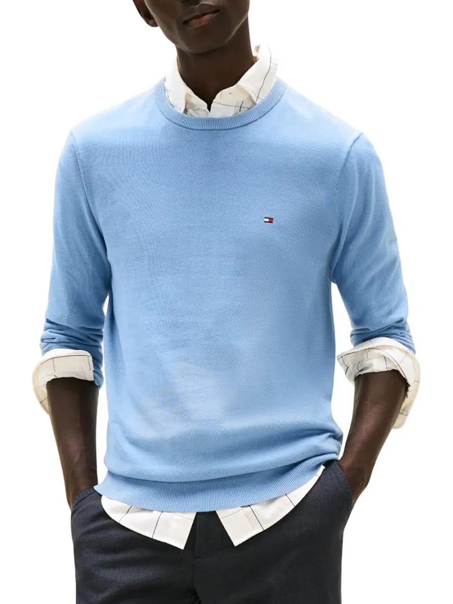 Pullover Uomo Mod. MW0MW39999 C2B Azzurro - immagine 2