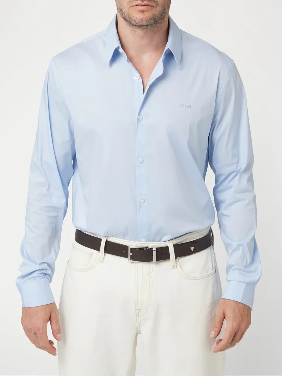 Camicia Classica da Uomo - Celeste - immagine 4
