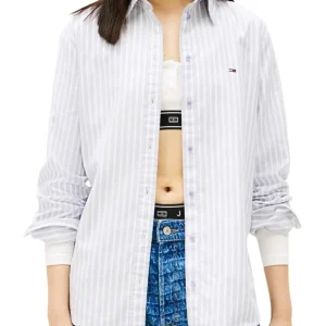 Tommy Hilfiger Camicia Manica Lunga Donna Mod. DW0DW19890 C5U Celeste