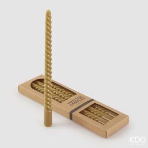 EDG Set 4 Candele Stelo Twist Ambra H30cm