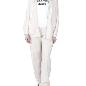 Felpa con zip Donna - Beige modello C7JF0120