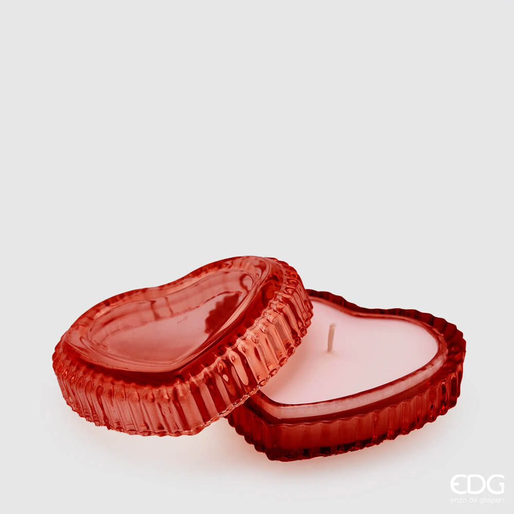 EDG Candela in vetro rosso forma di cuore essenza Princess - immagine 2