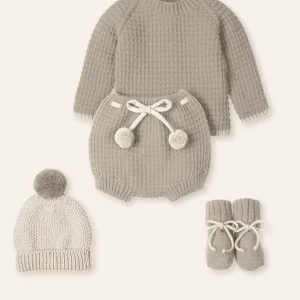coordinato neonato TRUFA MOOI maglia ghettina corta scarpine e cappello mac ilusion