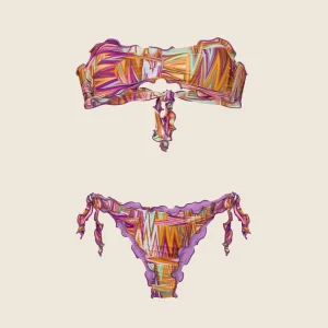 Bikini Donna F**K Fascia con Slip Regolabile Fantasia