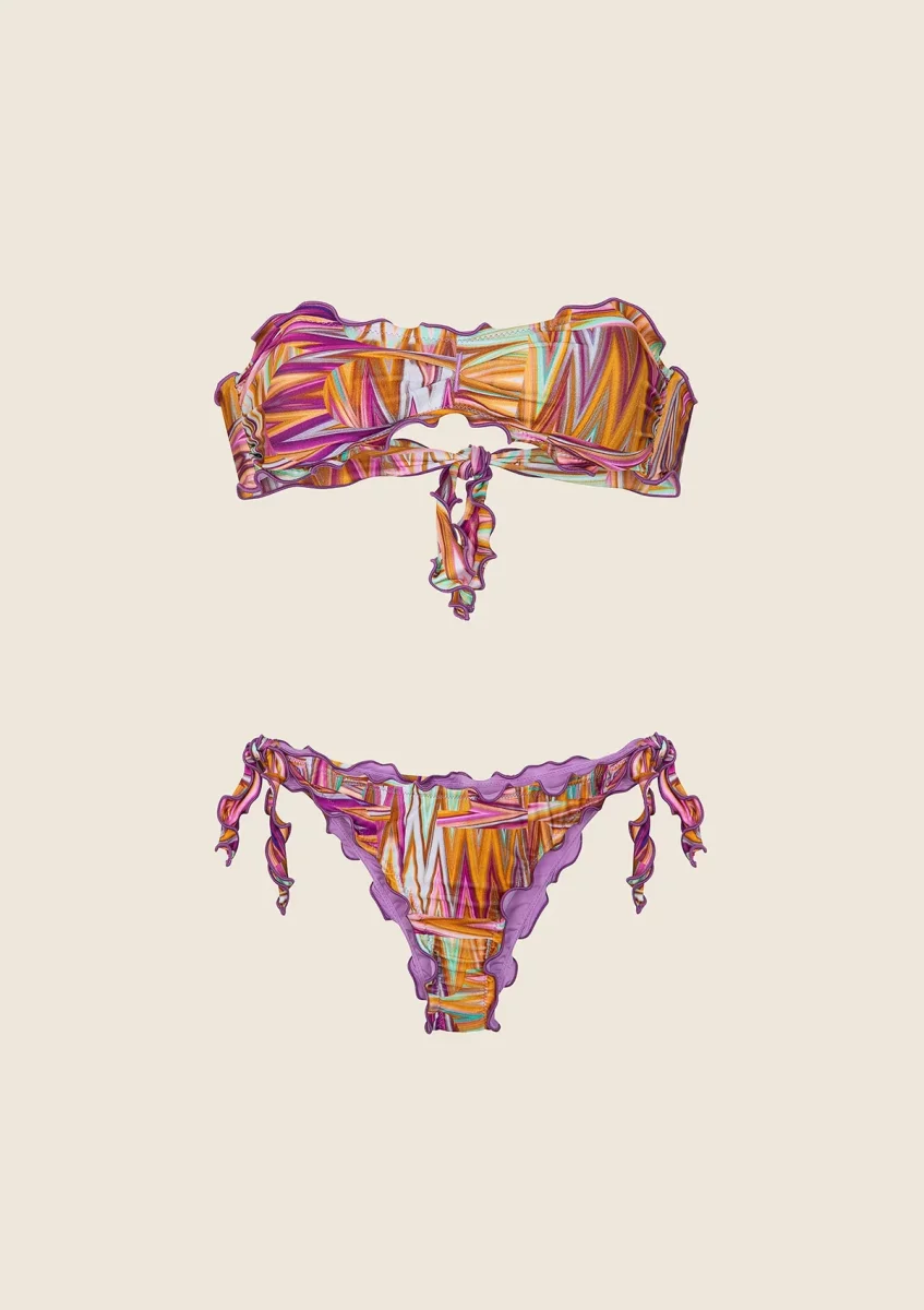 Bikini Donna F**K Fascia con Slip Regolabile Fantasia