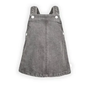 vestitino neonata salopette in denim grey bamboom