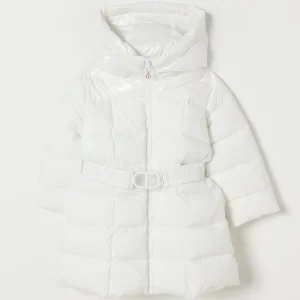 PIUMINO BAMBINA CON CAPPUCCIO E CINTURA PANNA TWINSET
