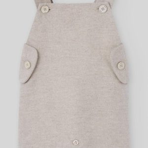 SALOPETTE NEONATO CON TASCHE IN LANA BEIGE PAZ RODRIGUEZ