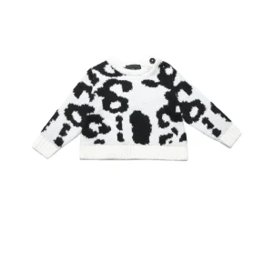 MAGLIONE NEONATA GAMEN GIROCOLLO CROP MACULATO BIANCO RICHMOND