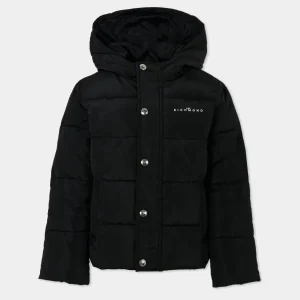 PIUMINO BAMBINO MAIORI CON CAPPUCCIO E LOGO NERO RICHMOND