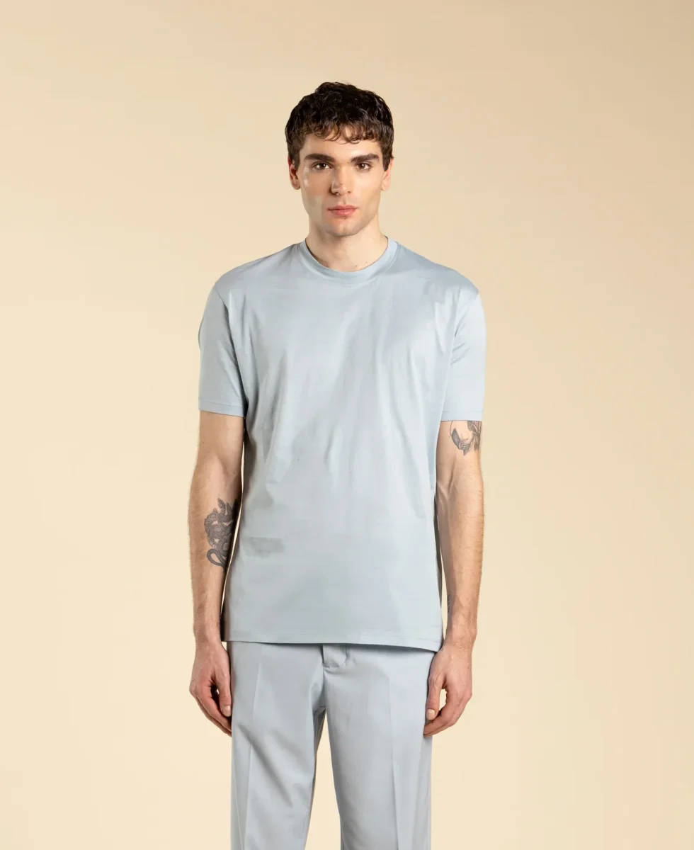 T-shirt regular fit in cotone filo di scozia